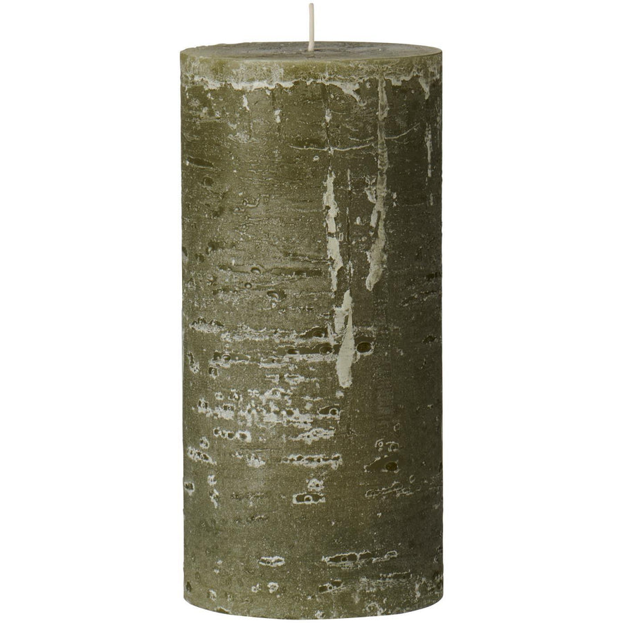 Ib Laursen Rustiklys - Olivengrøn (H: 20 cm, Ø 9,6 cm)