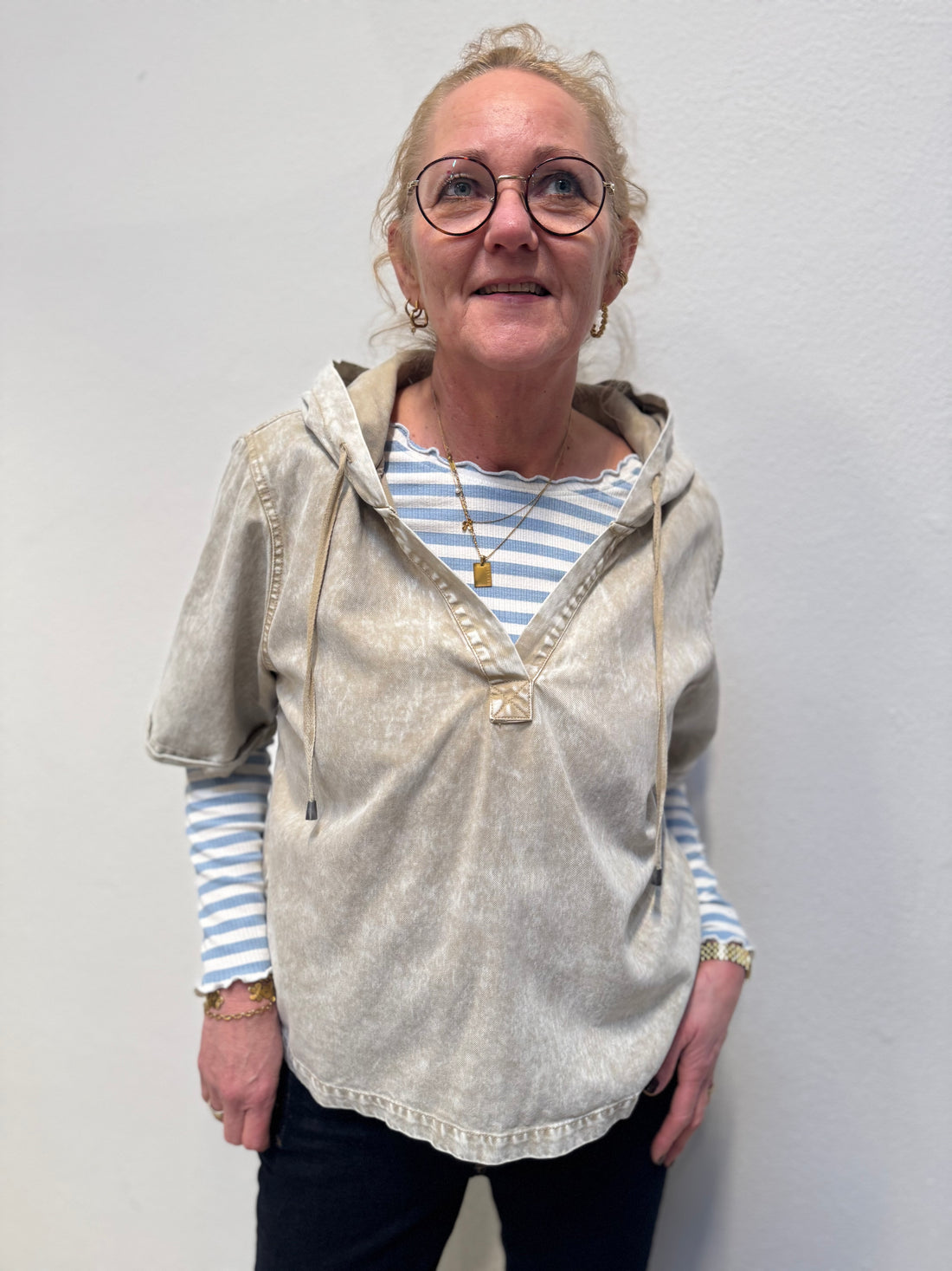 Cream Ribba Stripe Longesleeve - Cashmere Blue