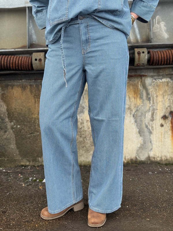 Culture Ayna Pants - Blue/White Stripe