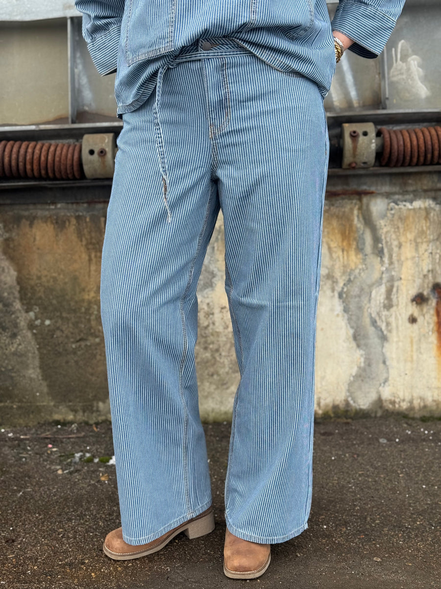 Culture Ayna Pants - Blue/White Stripe
