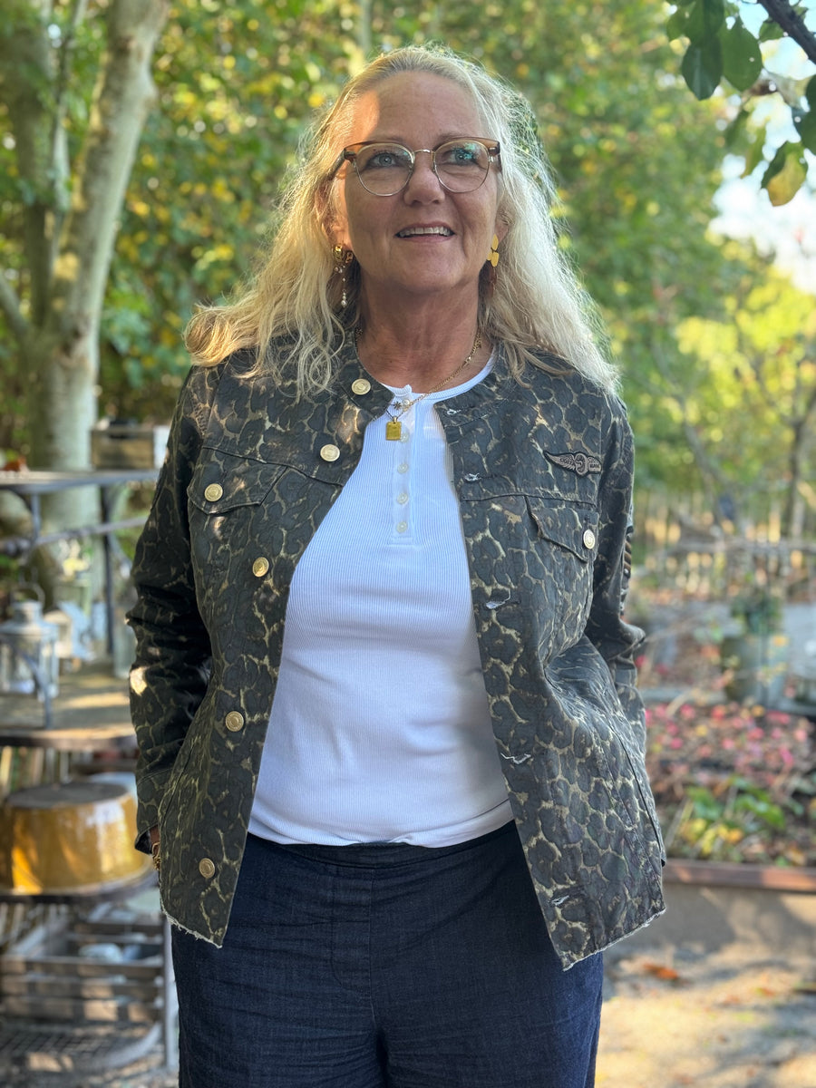Costa Mani Foxy Leopard Jacket - Grey Leo