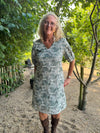 Cream Torli Short Dress - Mulled Basil
