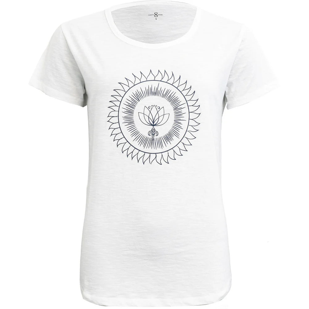 Costa Mani Preston Tee - White/Black Iris | Costa Mani | Køb online hos Moster D – Hurtig levering