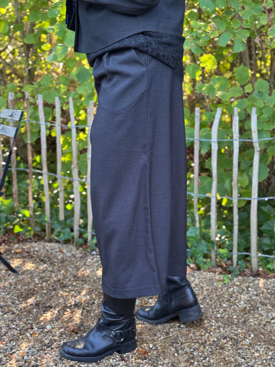 Kaffe Gabby Culotte Pants - Dark Grey Melange