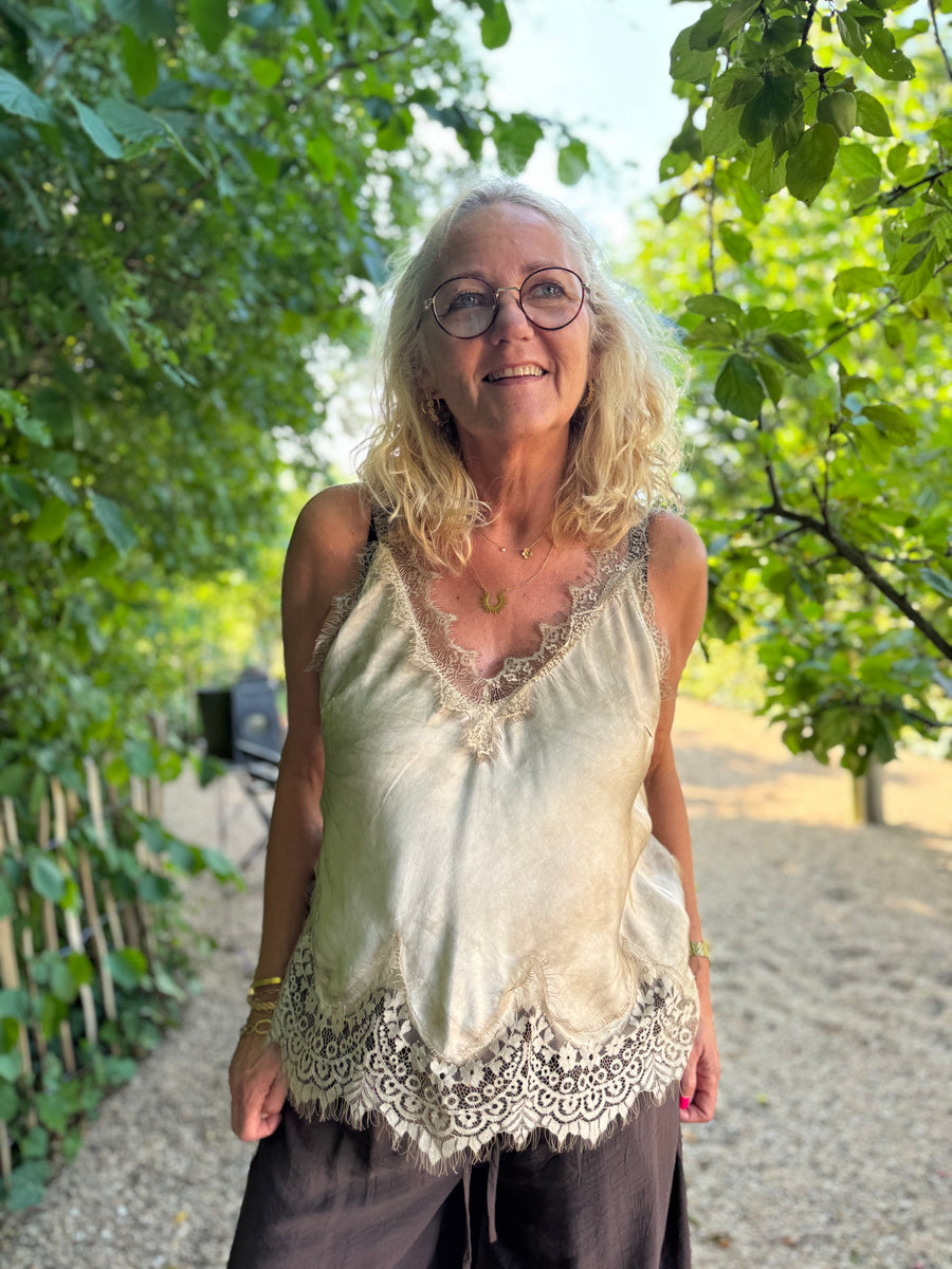 Costa Mani Mila Lace Top - Golden Sand
