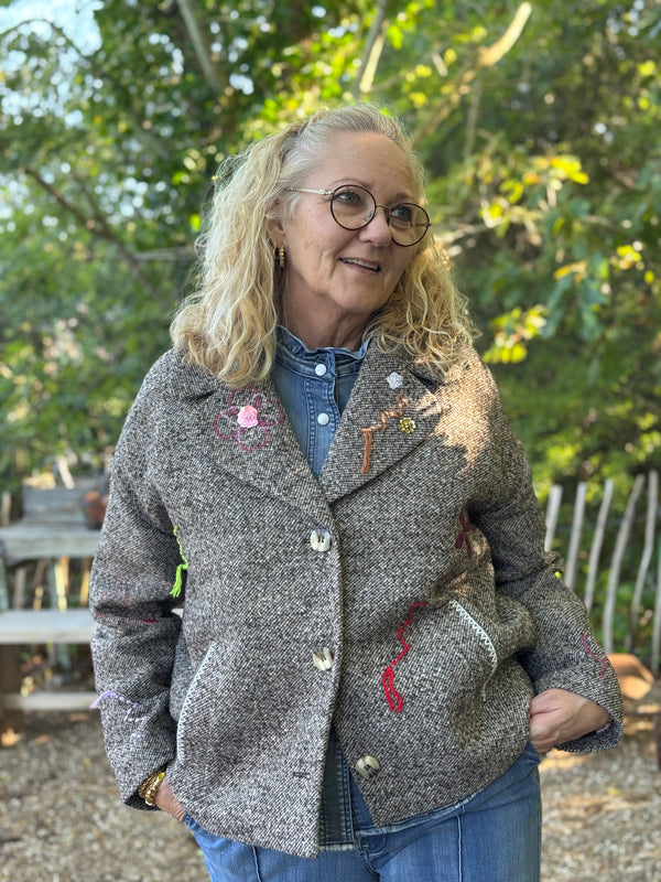 Nümph Ravina Embroidery Jacket - Dark Earth