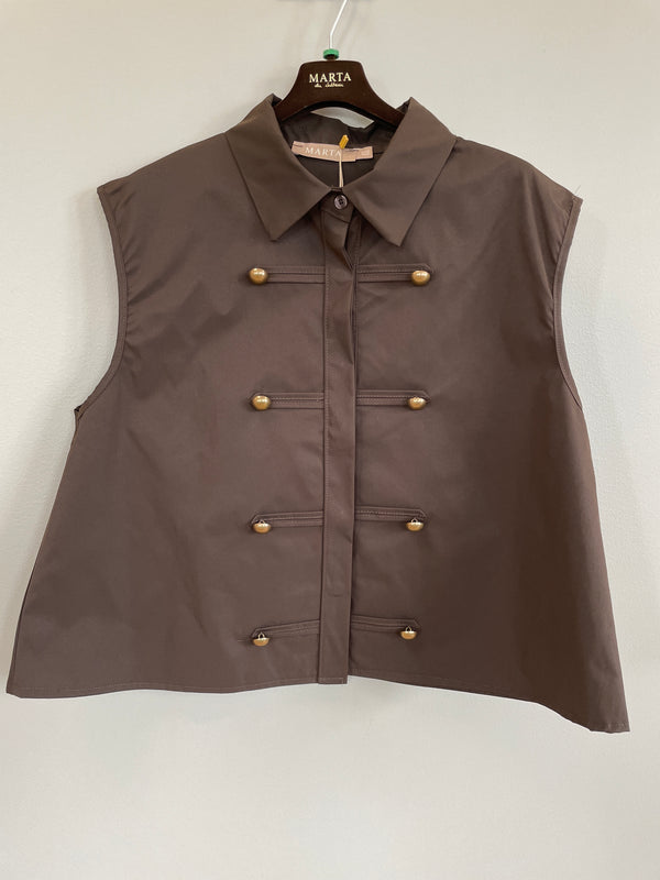 Marta du château Savella Vest - Dark Brown
