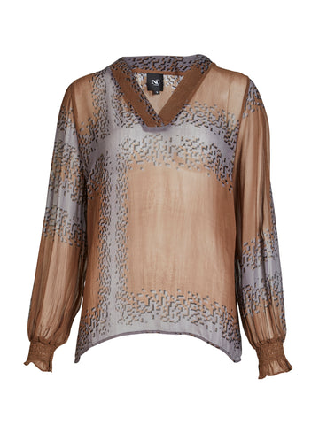 Nü Denmark Bianca Blouse - Dark Earth Mix