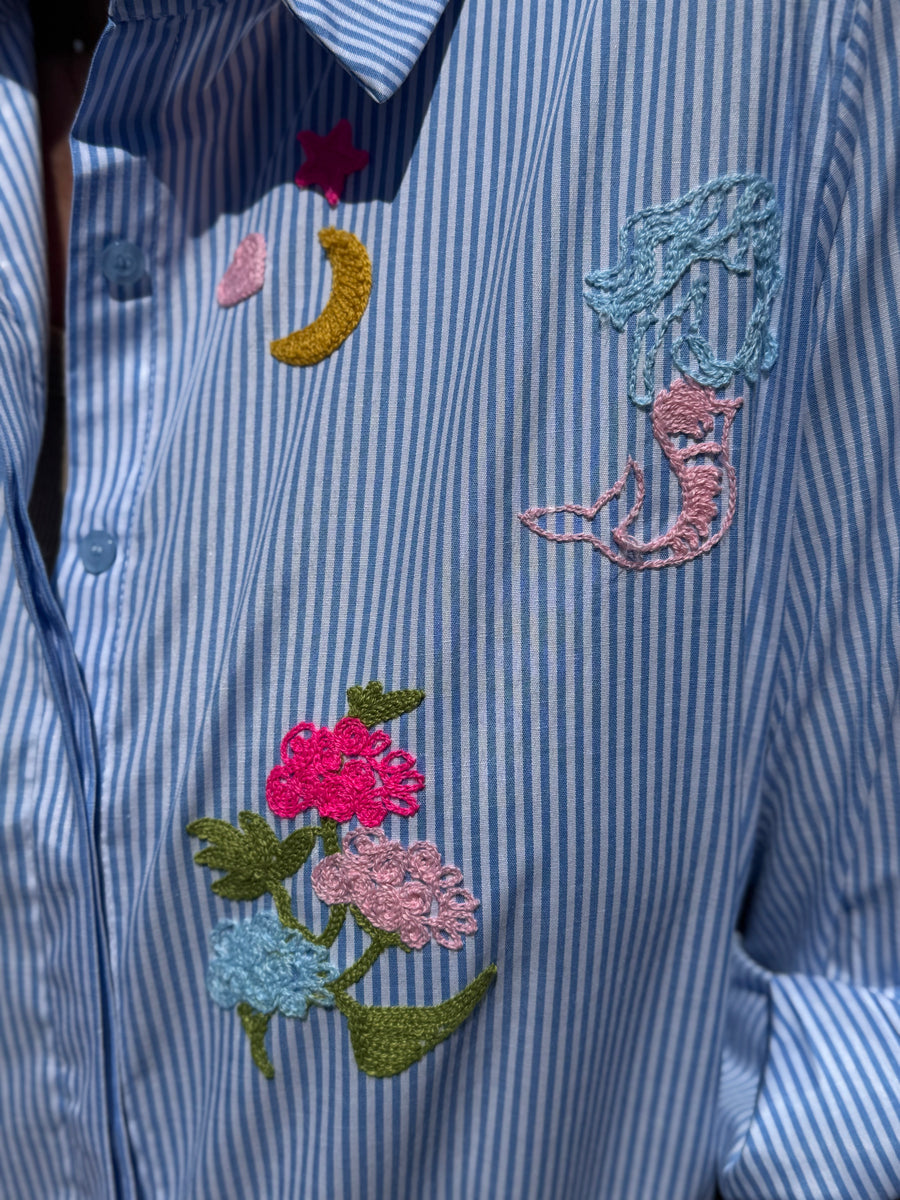 Costa Mani Mia Shirt - Stripe/Palm