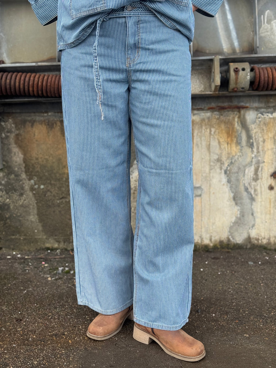 Culture Ayna Pants - Blue/White Stripe