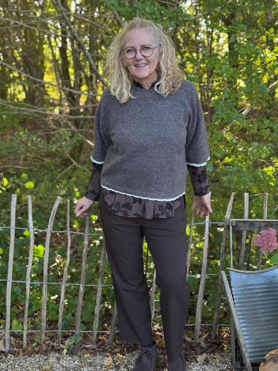 Cream Kibana Knit Pullover - Java Melange