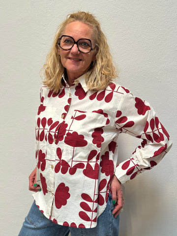 Gaspar Malmø Print Shirt - Off White