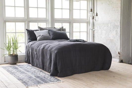 Ib Laursen - Quilt sengetæppe dobbelt antracit 240x240 cm