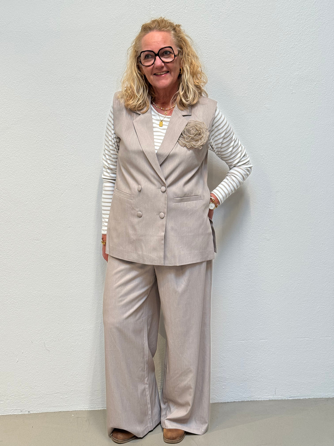 Nümph Floria Pants - Gray Melange