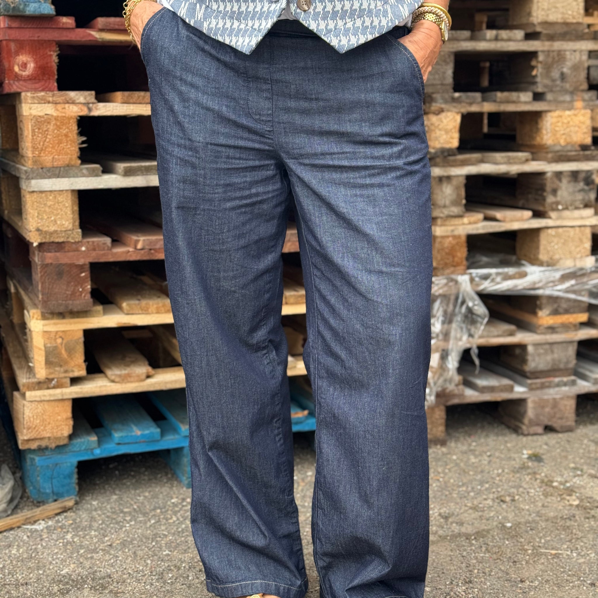 Isay Diva Loose Pant - Dark Denim