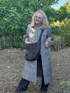 Cream Georg Long Coat - Grey Check