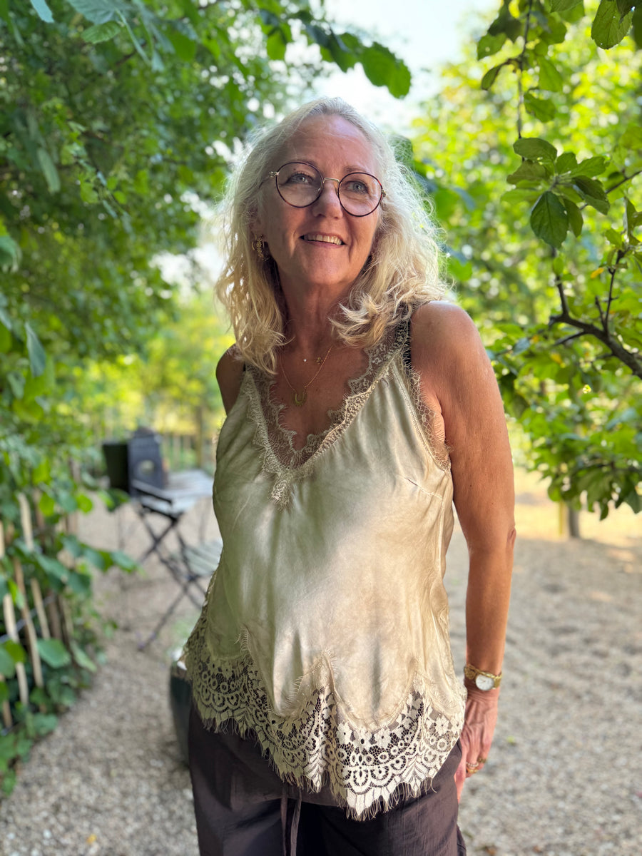 Costa Mani Mila Lace Top - Golden Sand