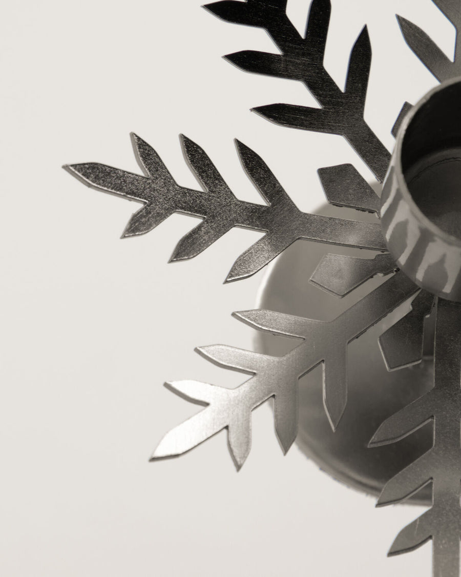 House Doctor Snowflake Candle Stand - Silver Finish