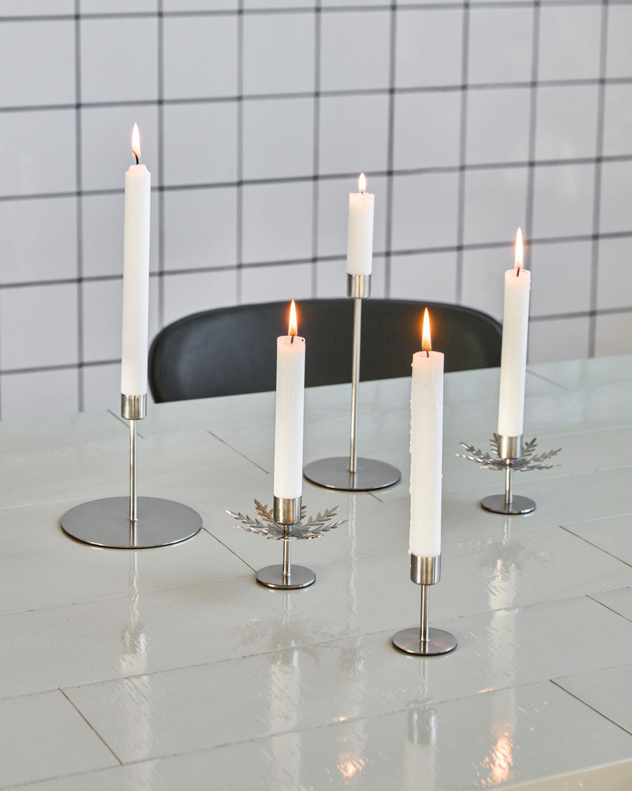 House Doctor Snowflake Candle Stand - Silver Finish