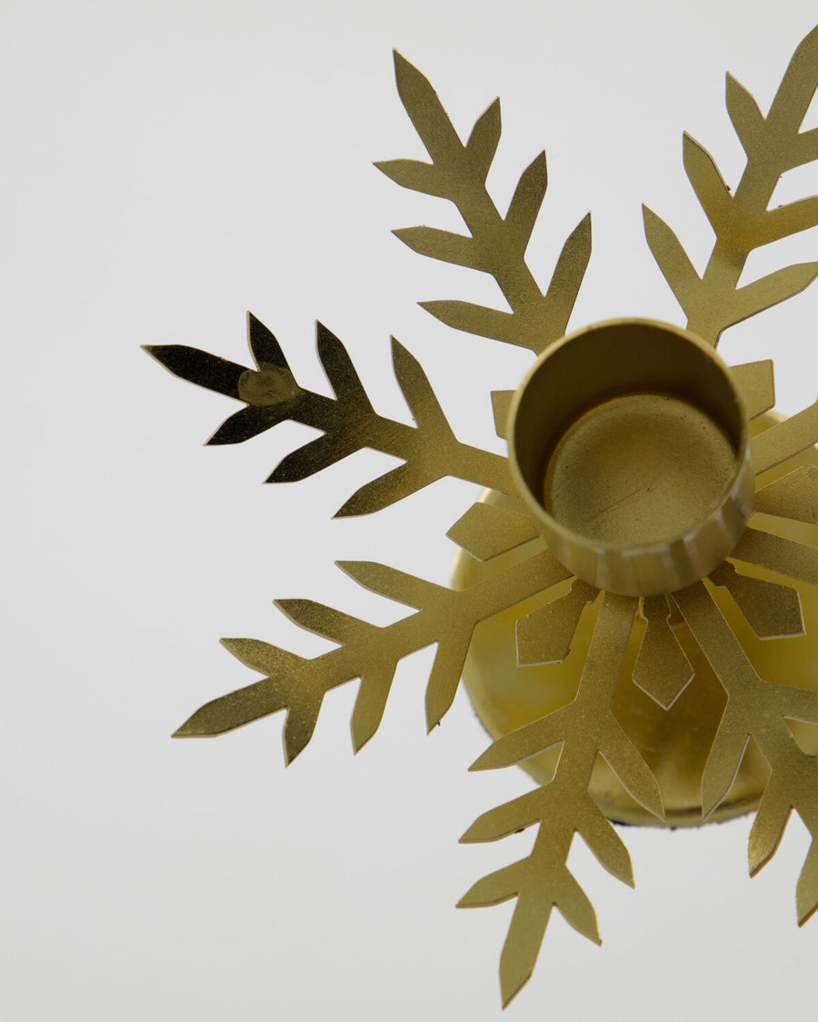 House Doctor Snowflake Candle Stand - Antique Brass