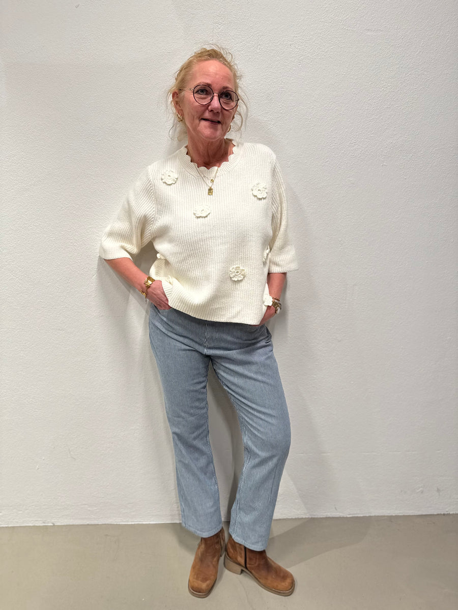 Isay Monza Striped Jeans - Milky Stripe