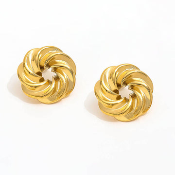 Swirl Ørestikkere 18K Guldbelagt