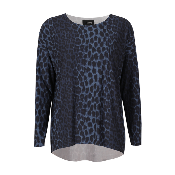 Liberté Alma Top - Tummansininen Leopard