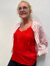 Cream Anna Top - High Risk Red