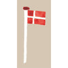 Ib Laursen Serviet m/Dannebrog på Flagstang