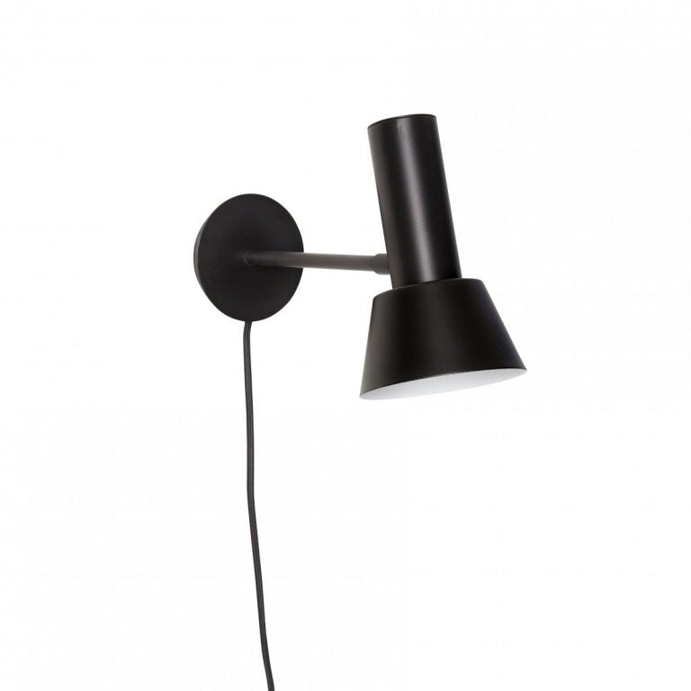 Hübsch - Væglampe, metal, sort