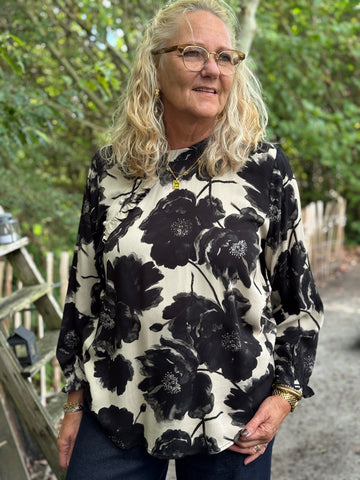 Culture Rachel Elitha Shirt - Black/Offwhite Flower