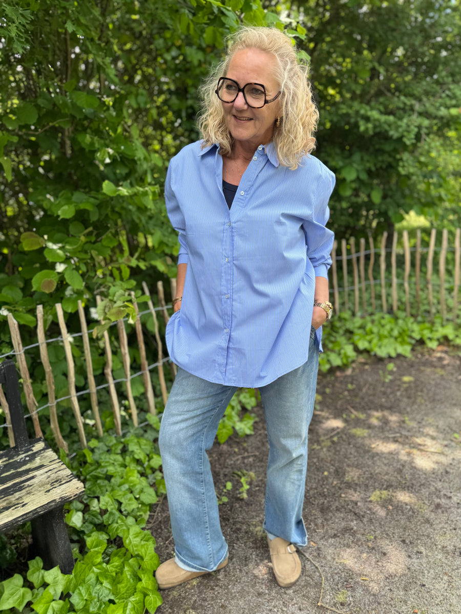 Culture Ebony Shirt - Blue Stripe