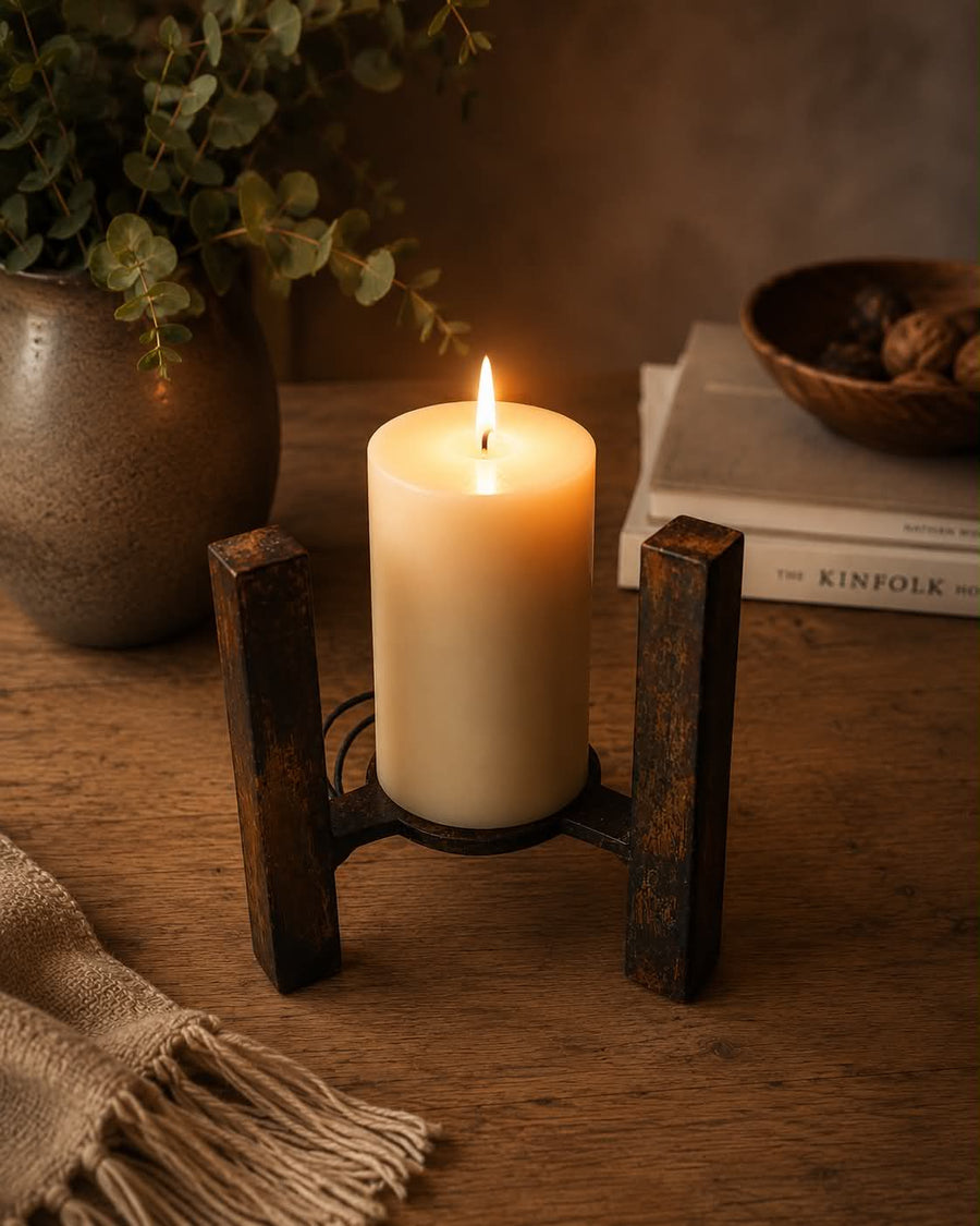 House Doctor Bejo Candle Holder - Antique Brown