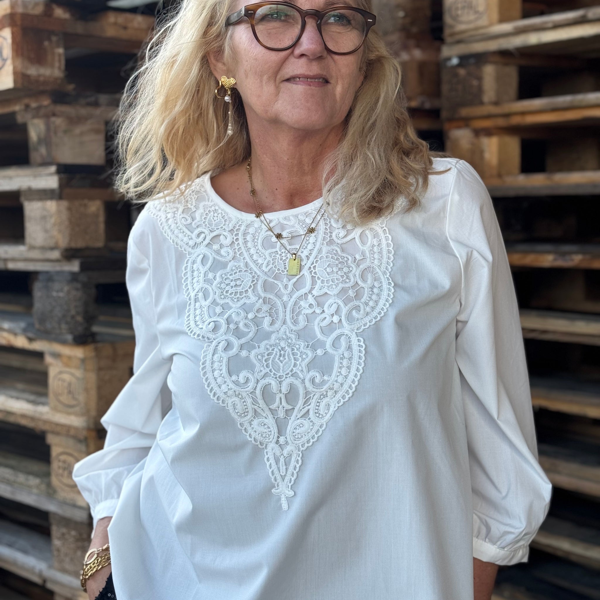 Kaffe Ava Blouse - Chalk