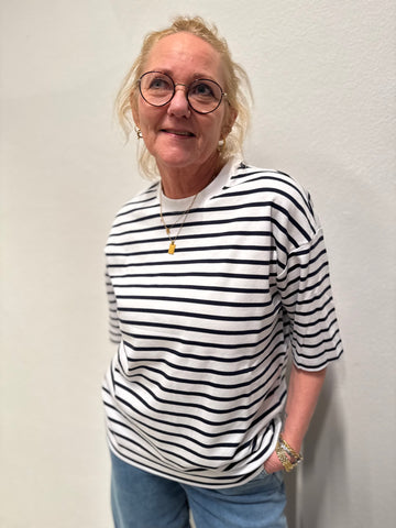 Nümph Hira Stripe T-shirt - Dark Sapphire