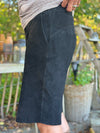 Notyz Suede Bermuda Shorts - Black