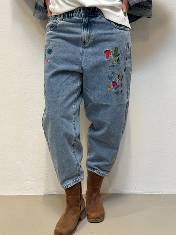 Culture Tiala Aniceta Embroidery Jeans - Light Blue Wash