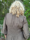 Isay Ane V-Neck Dress - Dark Khaki