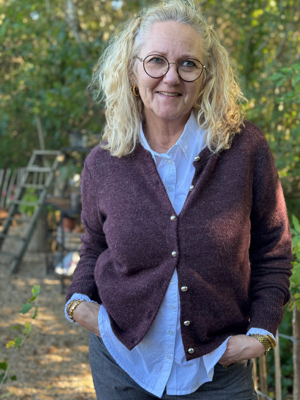 Kaffe Niel Knit Cardigan - Fudge Melange