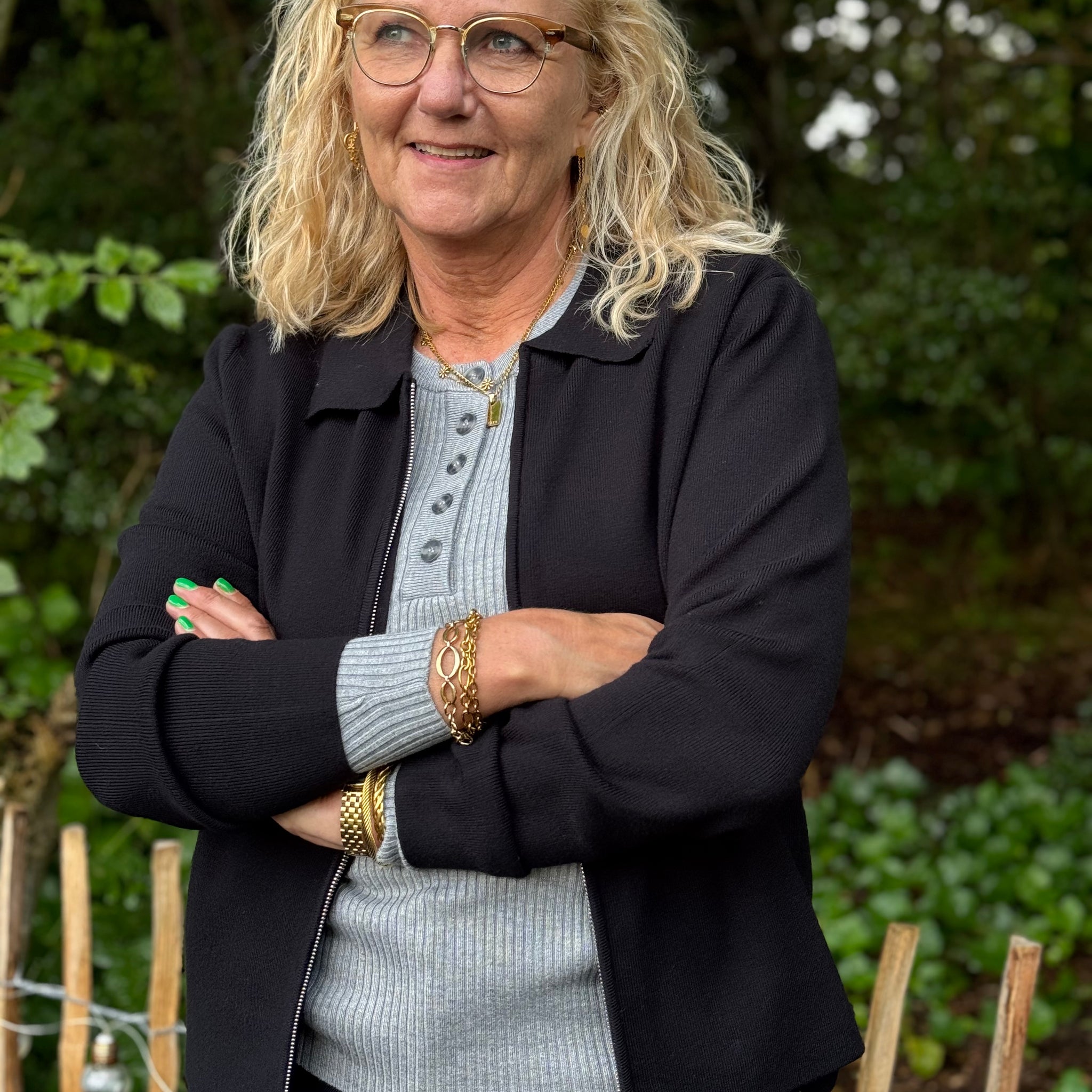 Kaffe Visja Polo Cardigan - Deep Black