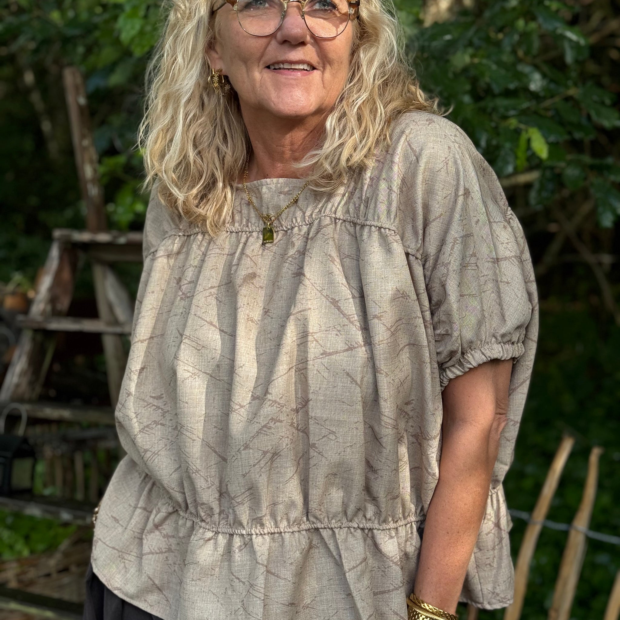 Marta du château Saffron Blouse - Camel Print