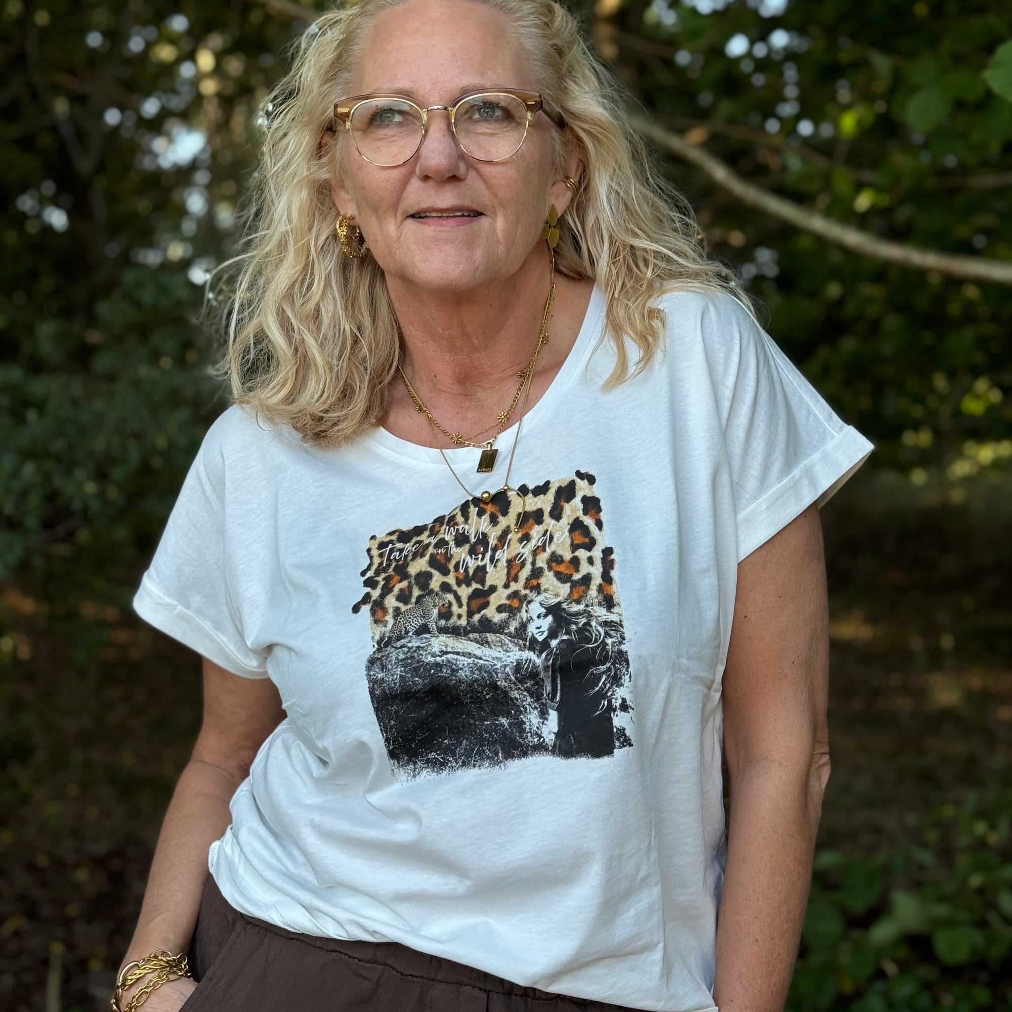 Cream Mias T-shirt - Wild Side Leopard