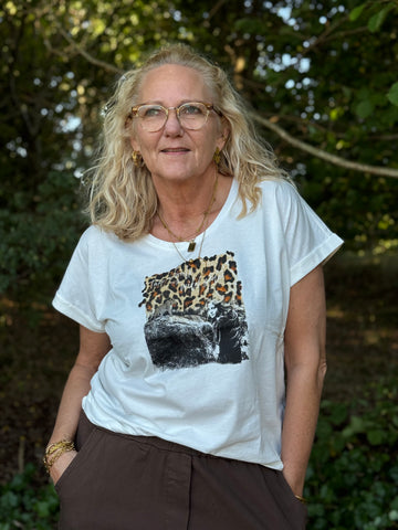 Cream Mias T-shirt - Wild Side Leopard