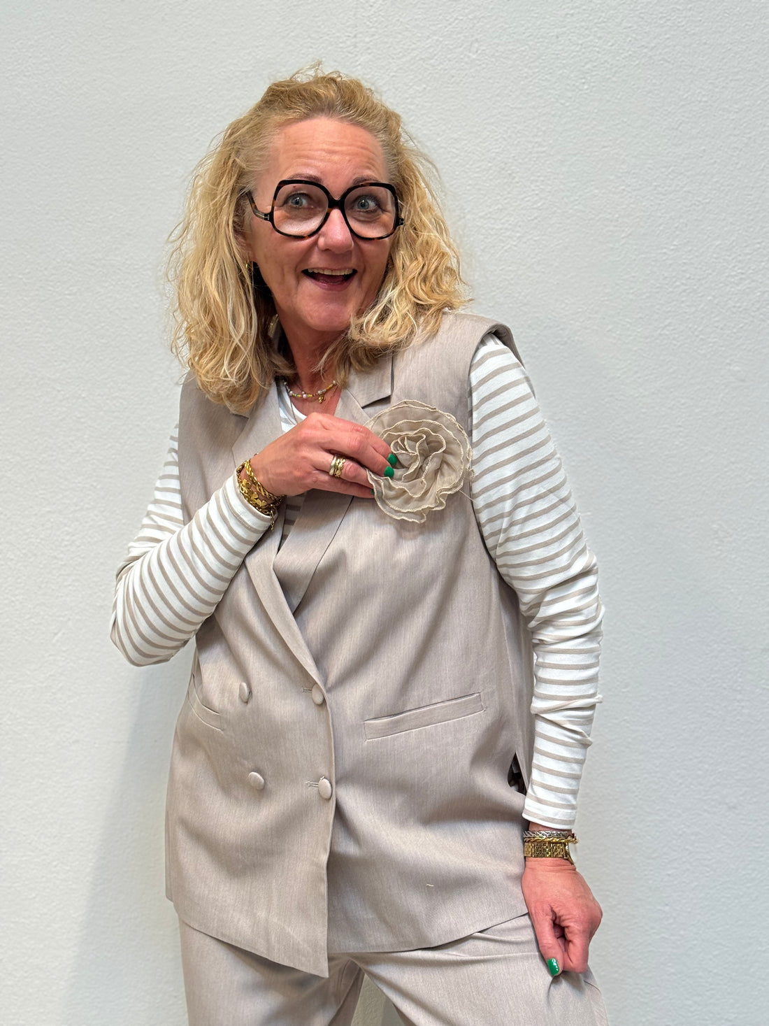 Nümph Floria Long Vest - Chateau Gray Melange