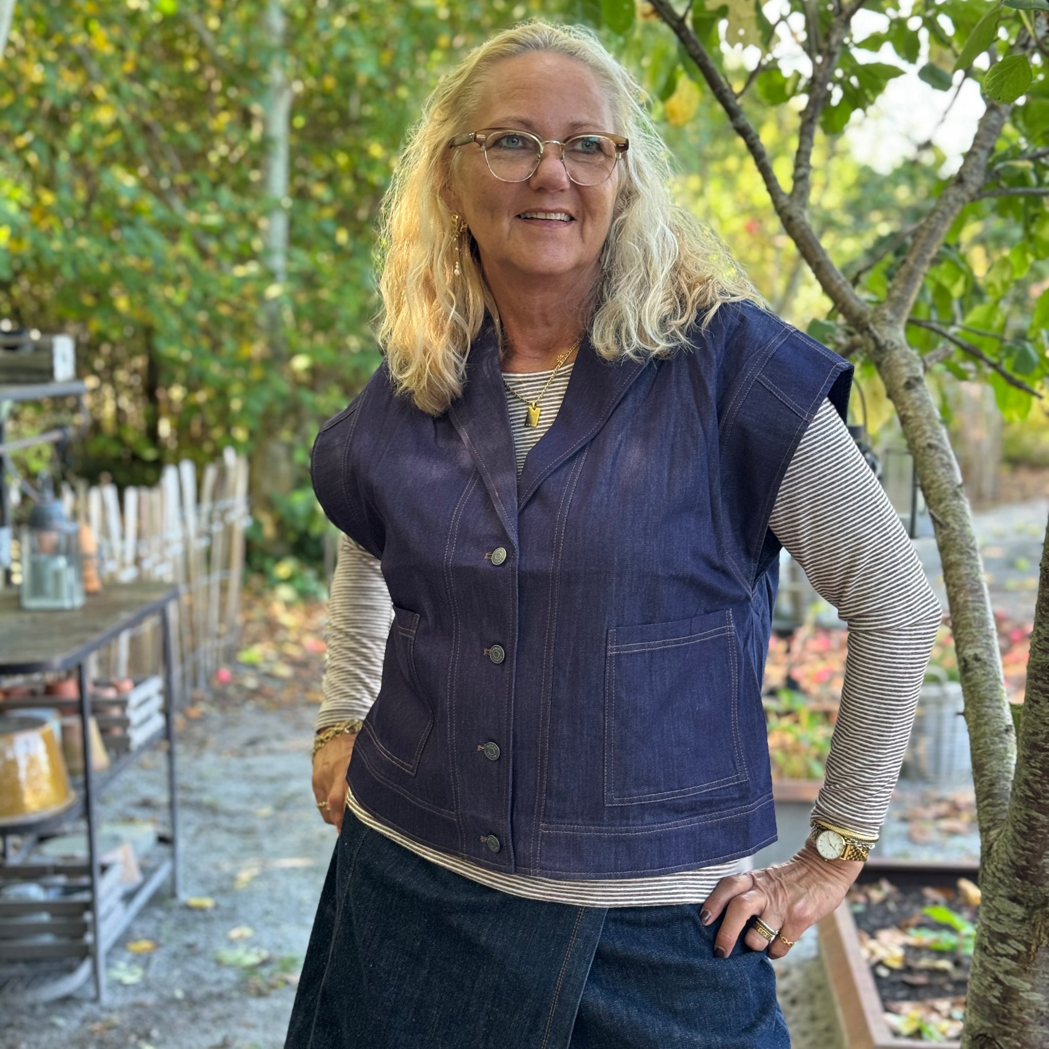 Nümph Chiku Waistcoat - Dark Blue Denim