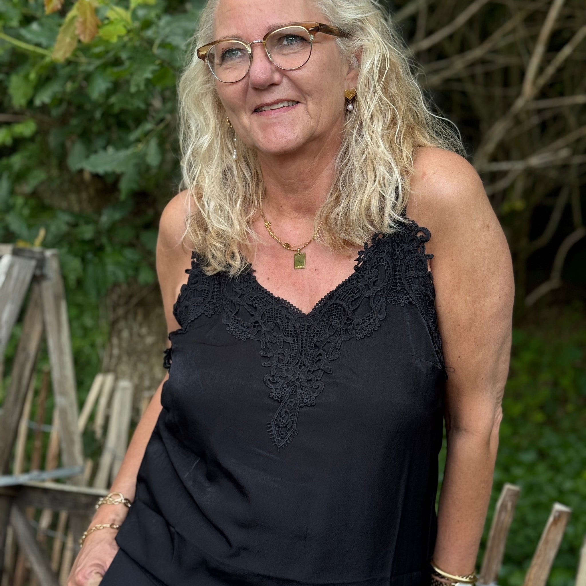 Cream Anna Top - Sort