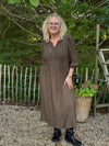 Isay Ane V-Neck Dress - Dark Khaki