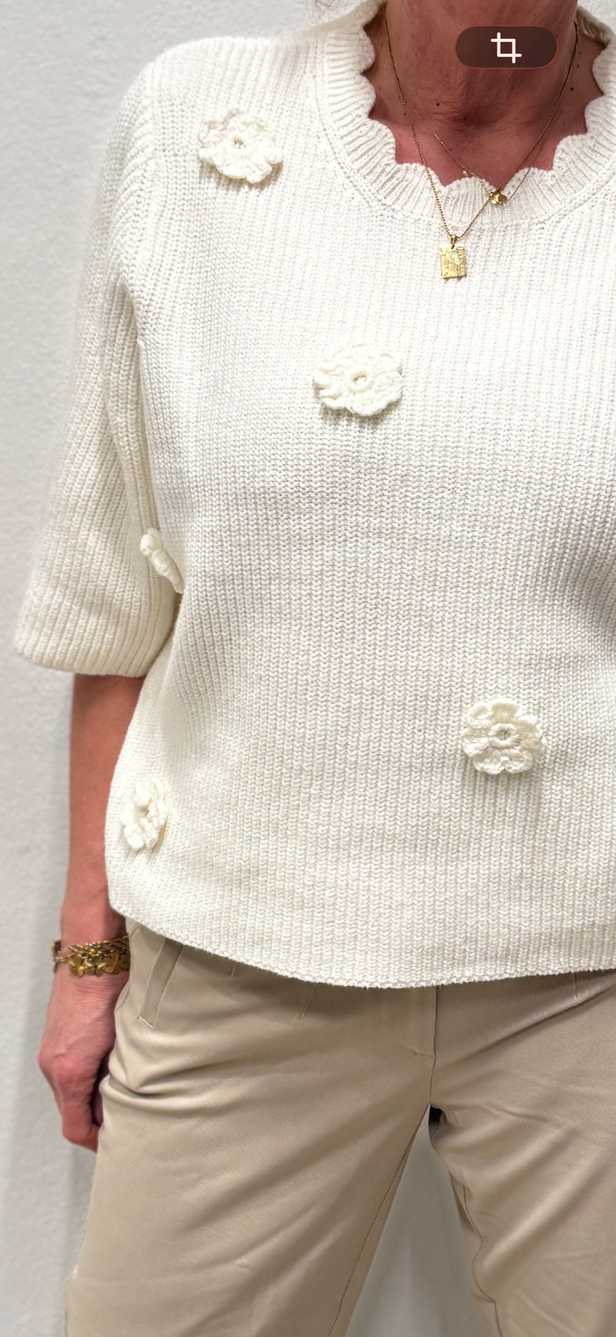 Nümph Marsie SS Pullover - Cloud Dancer