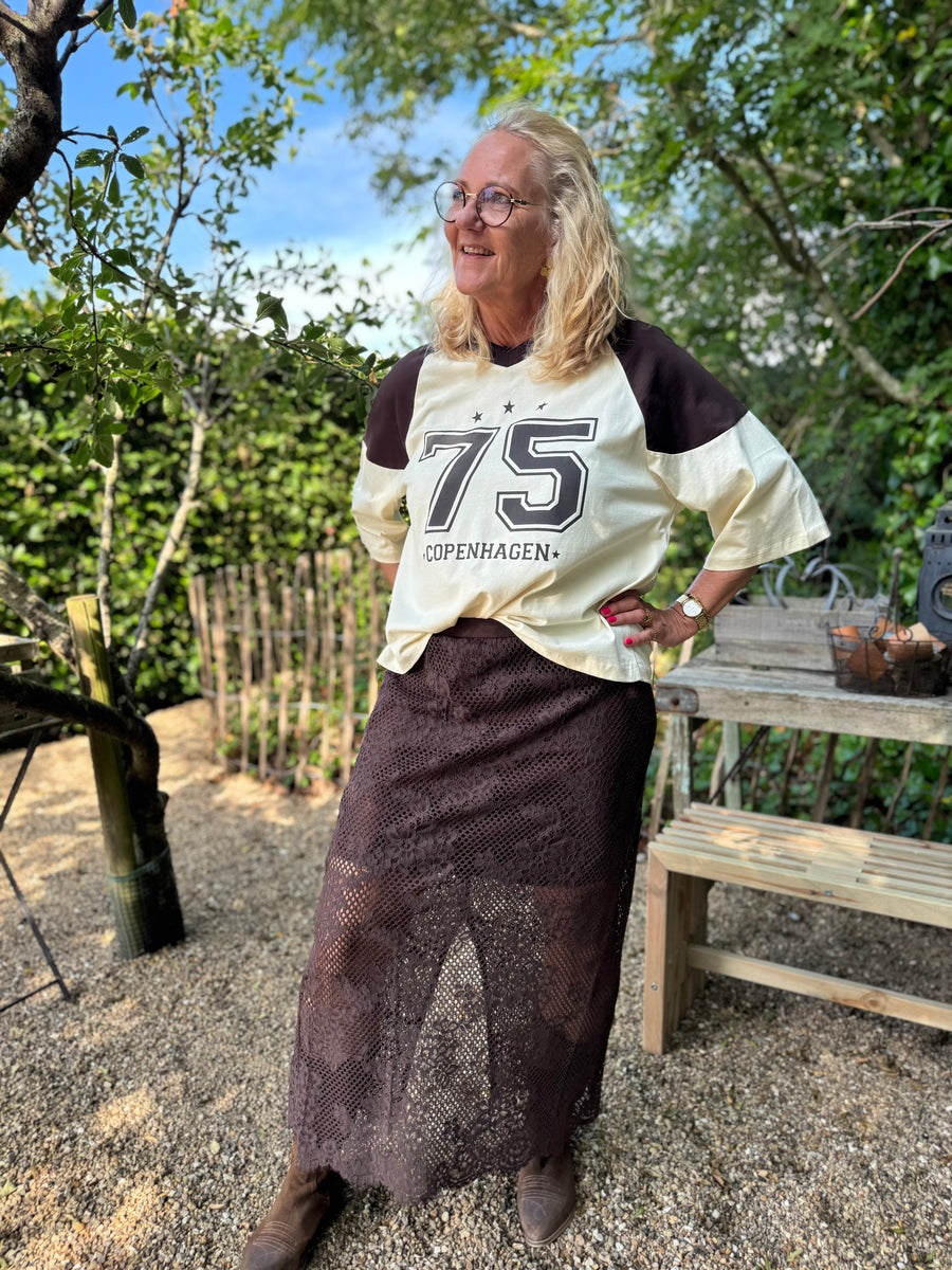 Kaffe Philine T-shirt - Turtledove/Coffee Bean