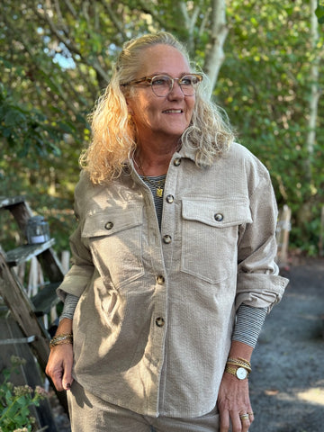 Isay Barbel Shirt Jacket - Light Taupe